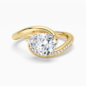 2ct Pear Cut Curved Moissanite Ring