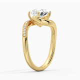 2ct Pear Cut Curved Moissanite Ring