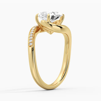 2ct Pear Cut Curved Moissanite Ring