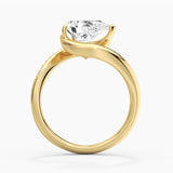 2ct Pear Cut Curved Moissanite Ring