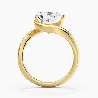 2ct Pear Cut Curved Moissanite Ring