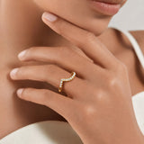 Round Moissanite Wave Ring