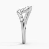 Round Moissanite Wave Ring