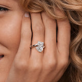 Toi et Moi Pear & Emerald Engagement Ring