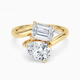 Toi et Moi Pear & Emerald Engagement Ring