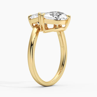 Toi et Moi Pear & Emerald Engagement Ring