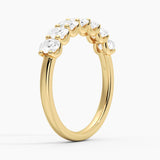 Oval Cut Moissanite Half Eternity Ring