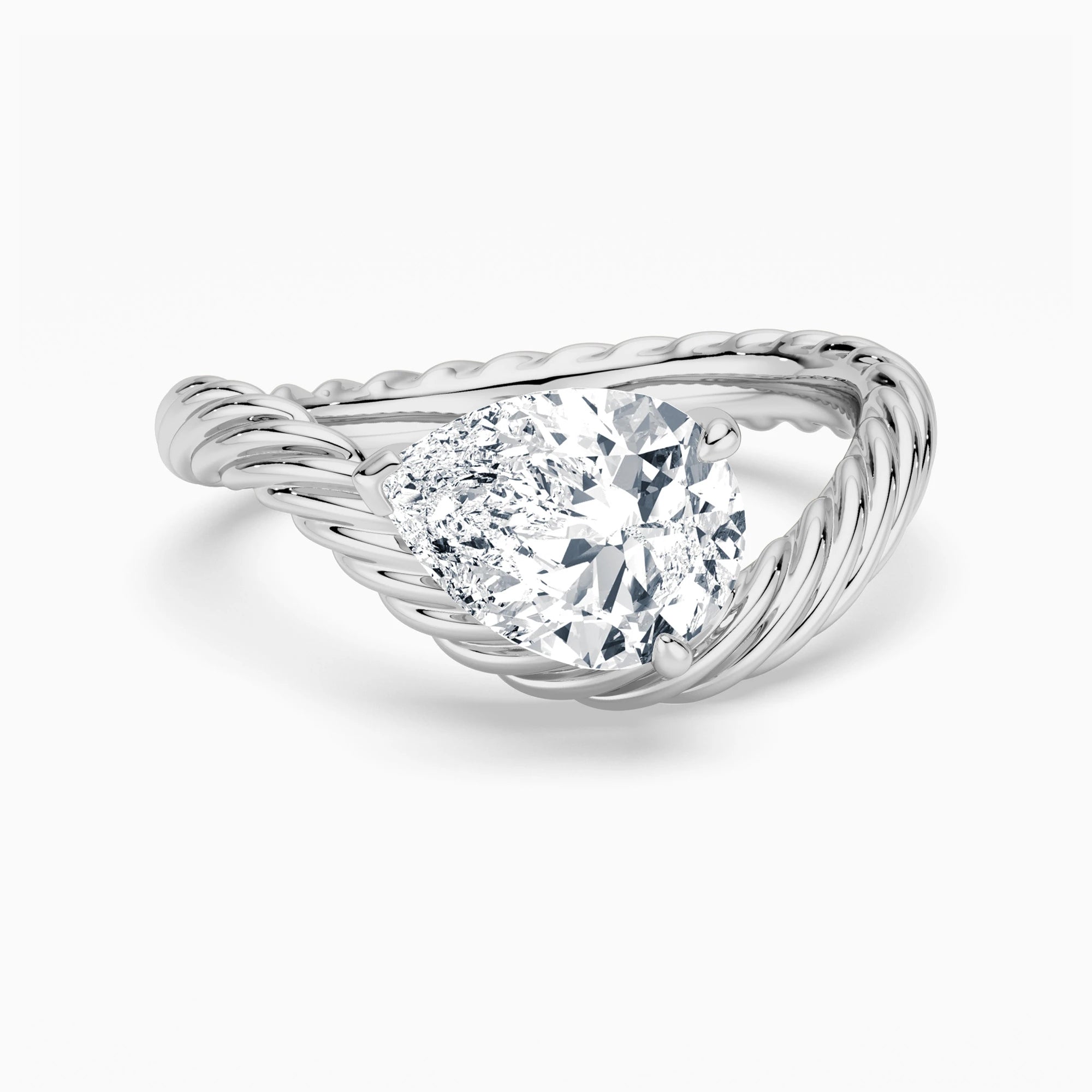 2ct Pear Solitaire Sculptural Ring