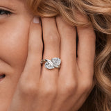 Double Pear Moissanite Ring