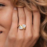 Double Pear Moissanite Ring