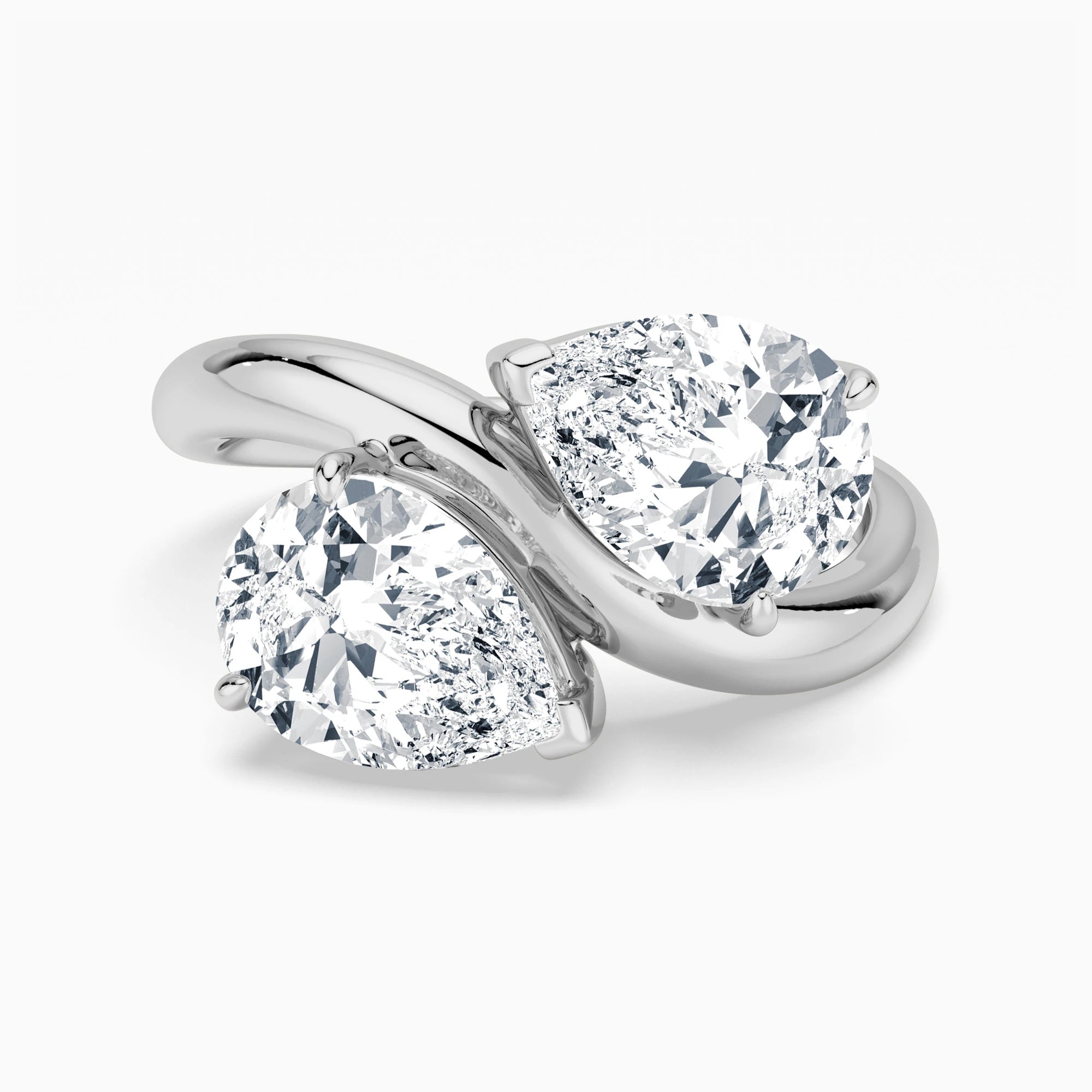 Double Pear Moissanite Ring