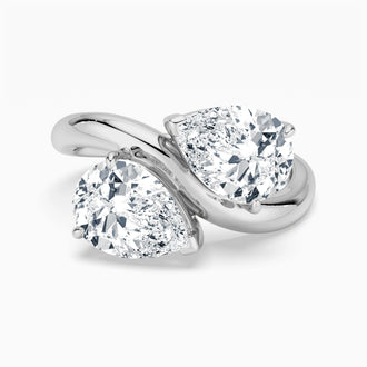 Double Pear Moissanite Ring