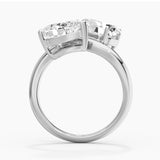 Double Pear Moissanite Ring