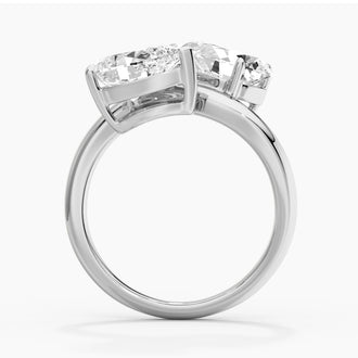 Double Pear Moissanite Ring