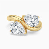 Double Pear Moissanite Ring