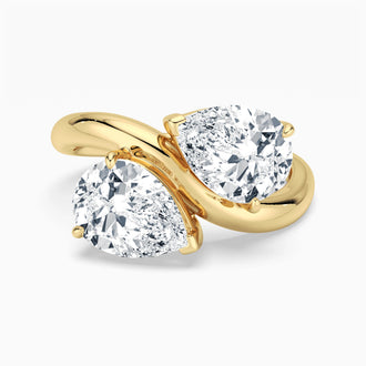 Double Pear Moissanite Ring