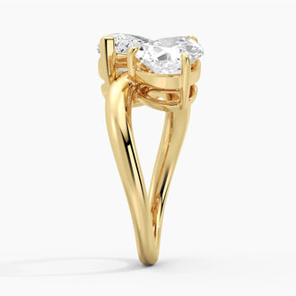 Double Pear Moissanite Ring