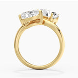 Double Pear Moissanite Ring