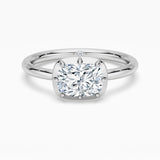 2 Ct Cushion Cut Lab-Grown Diamond Fashion Ring in Sterling Silver