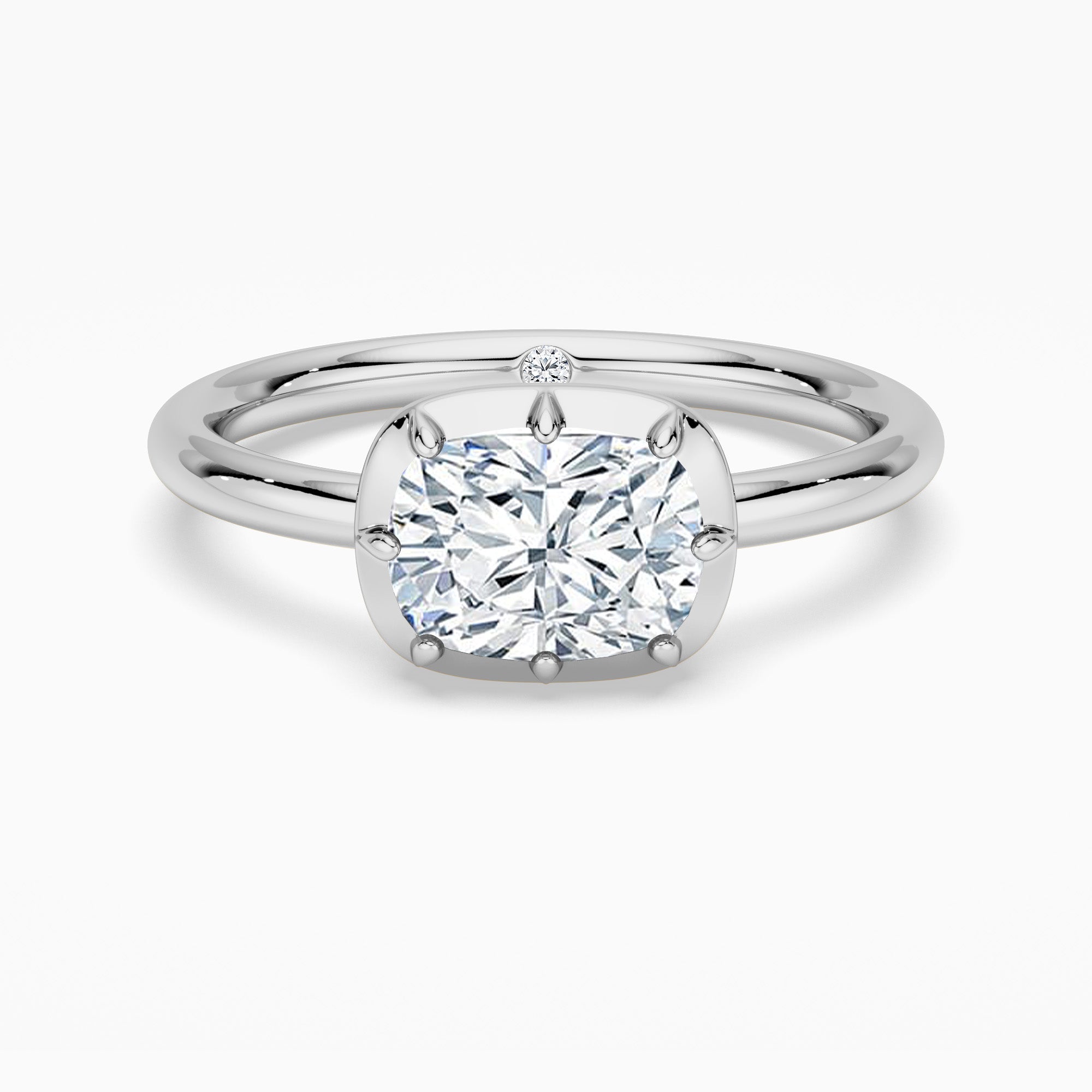 2 Ct Cushion Cut Lab-Grown Diamond Fashion Ring in Sterling Silver