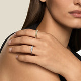 Two-Tone Semi Hoop Eearrings with Band Set