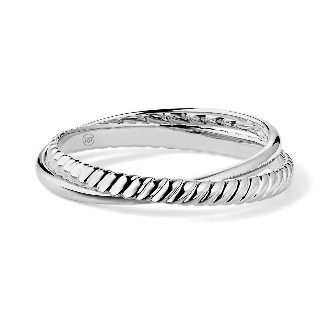 Twisted Double Band Ring Rope and Smooth Crossover