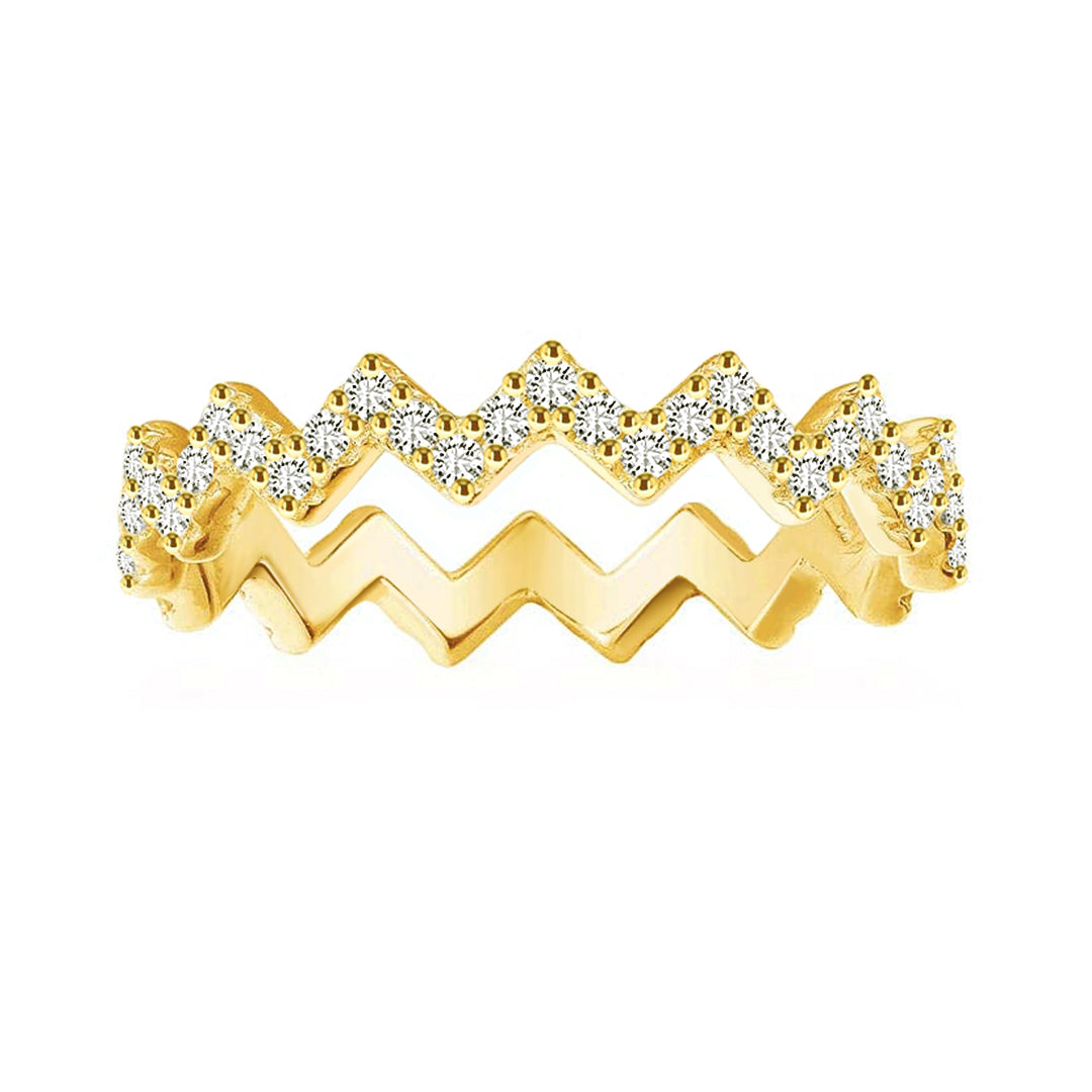 Zigzag Pave Promise Ring