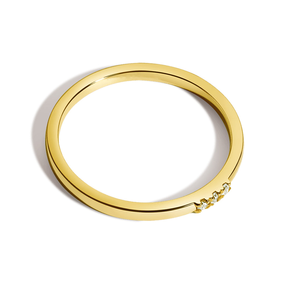 Promise Rings Inset Stone Three - Stone Pave Promise Ring, Symbol of Past - Present - Future Love ...