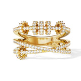 Intertwined Pave Studded Promise Ring