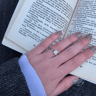 Classic Solitaire Princess Cut Engagement Ring - MSBLUE JEWELRY