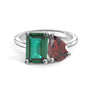 Toi et Moi Personalized Emerald Birthstone Anniversary Ring - MSBLUE Jewelry