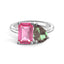 Toi et Moi Personalized Pink Tourmaline Birthstone Anniversary Ring - MSBLUE Jewelry