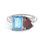 Toi et Moi Personalized Aquamarine Birthstone Anniversary Ring - MSBLUE Jewelry