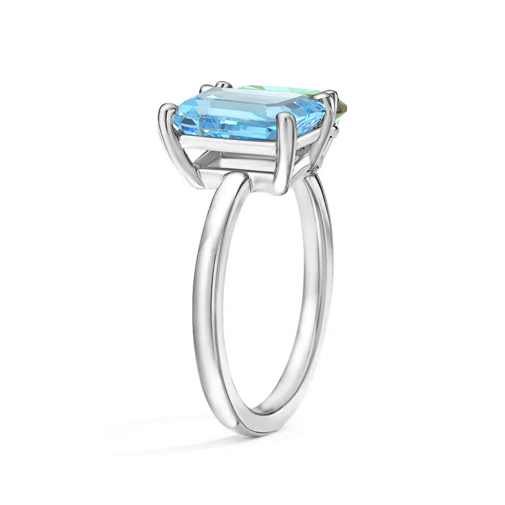 Toi et Moi Personalized Aquamarine Birthstone Anniversary Ring - MSBLUE Jewelry