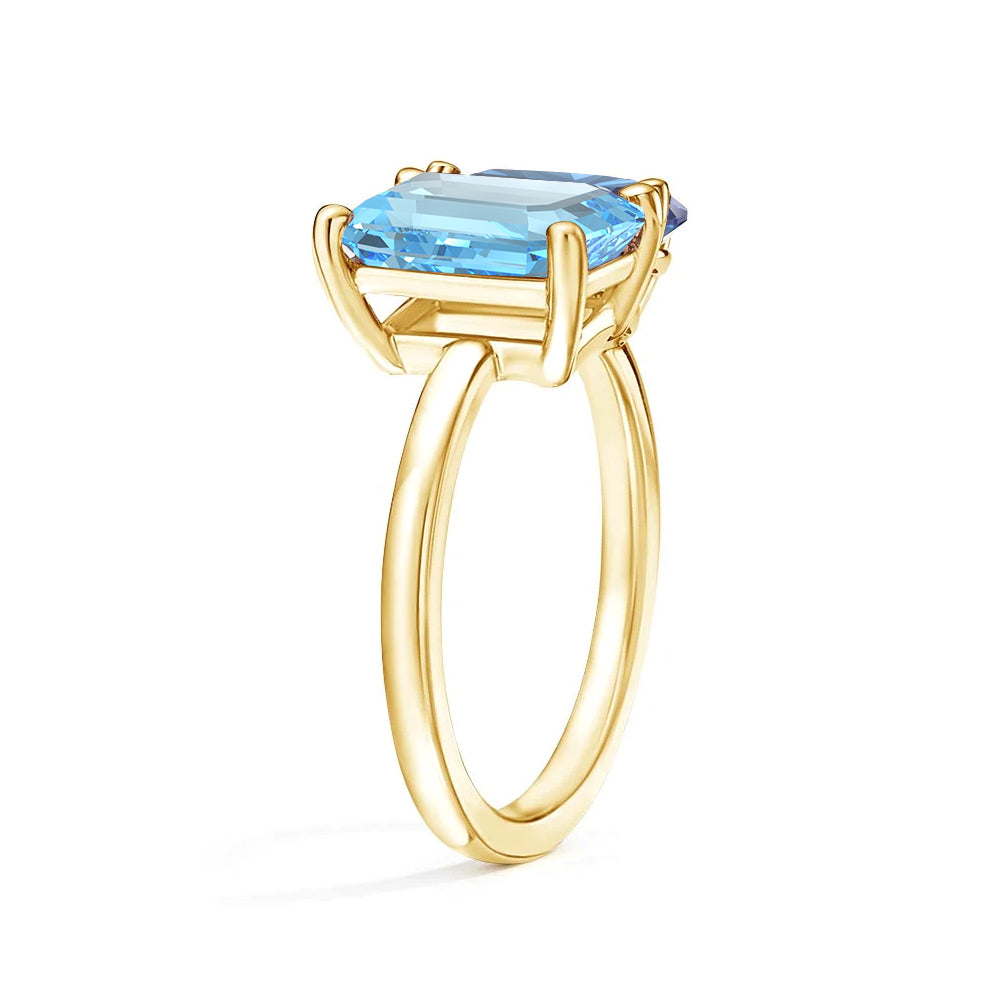Toi et Moi Personalized Aquamarine Birthstone Anniversary Ring - MSBLUE Jewelry