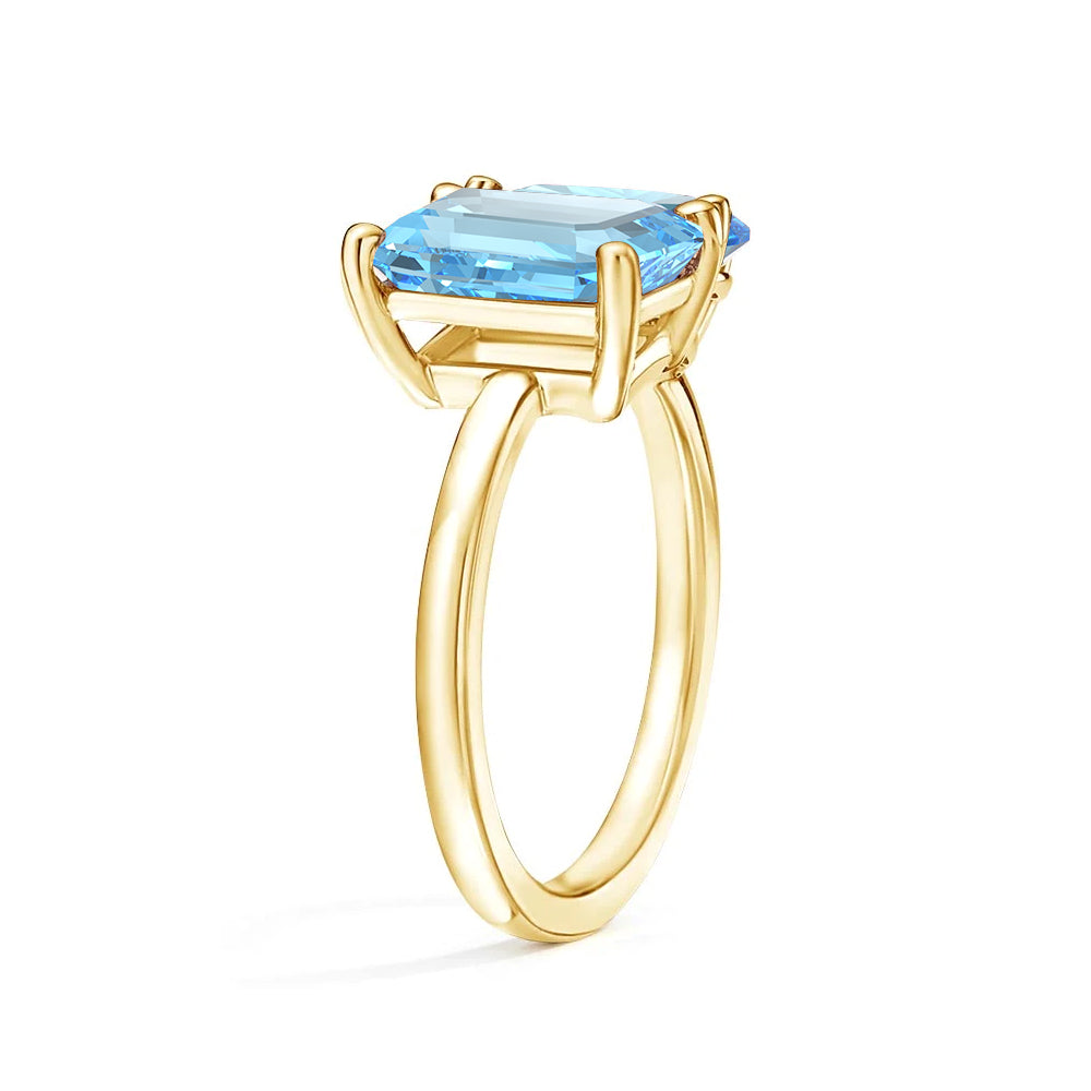 Toi et Moi Personalized Aquamarine Birthstone Anniversary Ring - MSBLUE Jewelry