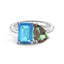 Toi et Moi Personalized Blue Topaz Birthstone Anniversary Ring - MSBLUE Jewelry