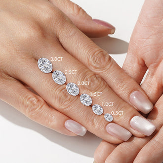 Oval Cut Moissanite Engagement Ring With Eternity Pave Band