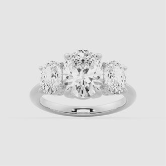 Oval Cut Three Stone Moissanite Engagement Ring