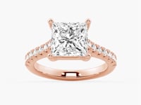 Princess Cut Pavé Moissanite Engagement Ring