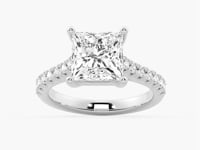 Princess Cut Pavé Moissanite Engagement Ring
