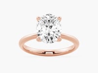 Oval Shaped Solitaire Moissanite Engagement Ring