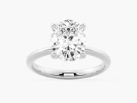 Oval Shaped Solitaire Moissanite Engagement Ring