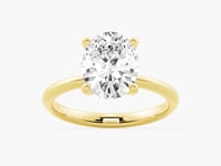 Oval Shaped Solitaire Moissanite Engagement Ring