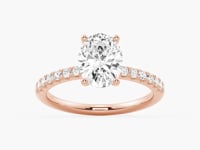 Petite Micropavé Oval Shaped Moissanite Engagement Ring