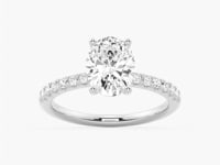 Petite Micropavé Oval Shaped Moissanite Engagement Ring