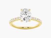 Petite Micropavé Oval Shaped Moissanite Engagement Ring