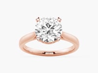 Secret Solitaire Round Moissanite Engagement Ring