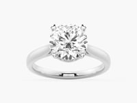 Secret Solitaire Round Moissanite Engagement Ring