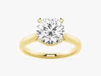 Secret Solitaire Round Moissanite Engagement Ring